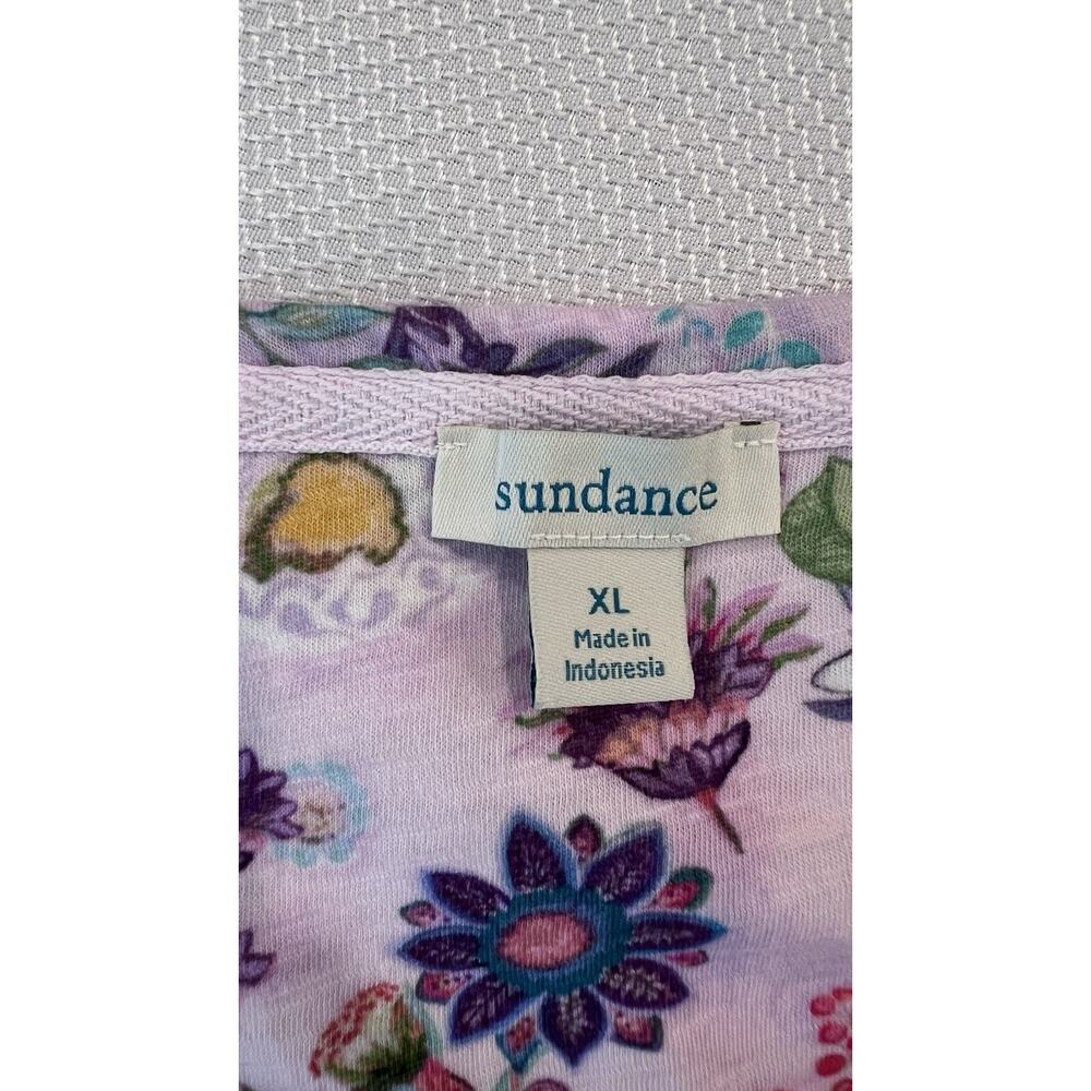 SUNDANCE (XL) Floral Dragonfly V-Neck Tee Shirt-Cottagecore-Boho-Garden-Lavender - Picture 6 of 9